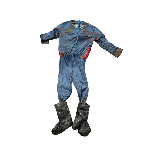 Rubies Avengers Captain America Kids Halloween Costume Super Hero JUMPSUIT ONLY - Picture 3 of 4